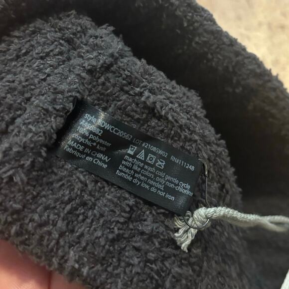 NWT Barefoot Dreams CozyChic Cable Beanie W/ Pom Pom Dark Brown One Size